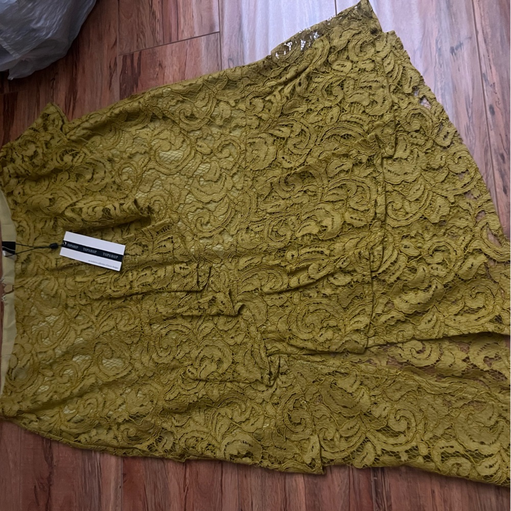 Gold Asymmetrical Wrap Skirt Knee-Length Cocktail